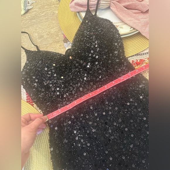 GIANNI BINI Black Sexy Sequin Mini Dress Sz 1 - NWT - Picture 15 of 16